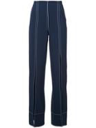 Cinq A Sept Overstitched Slit Front Trousers - Blue
