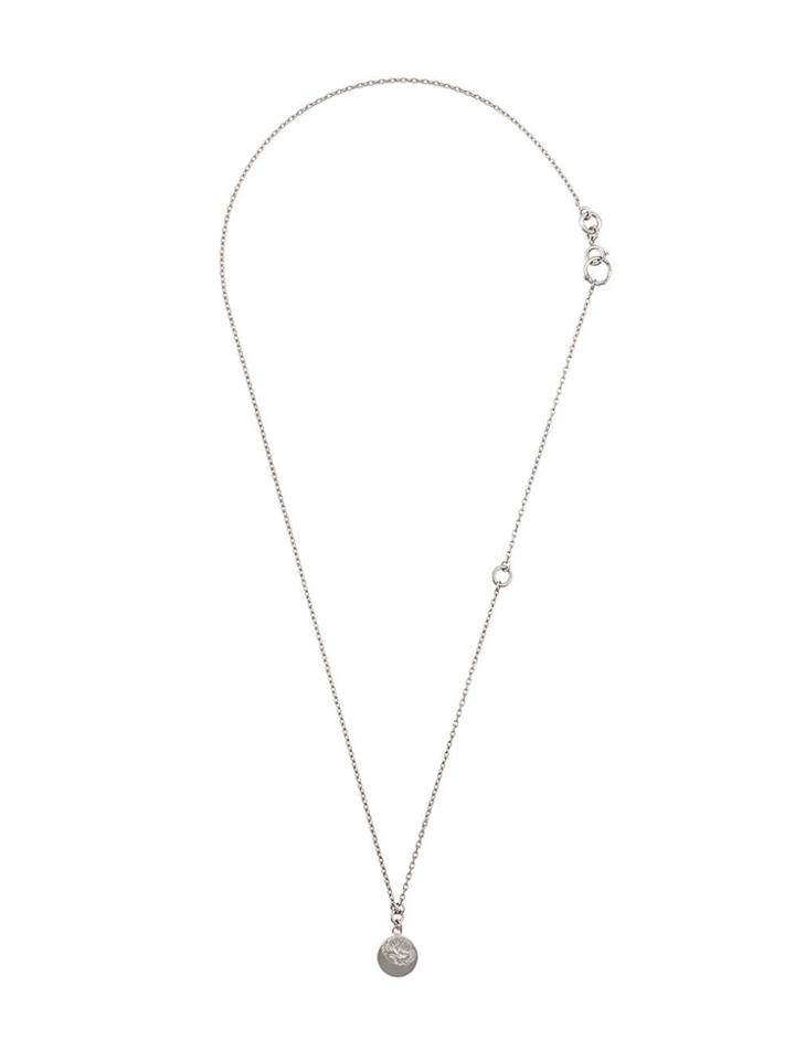 Jil Sander Textured Pendant Necklace - Silver