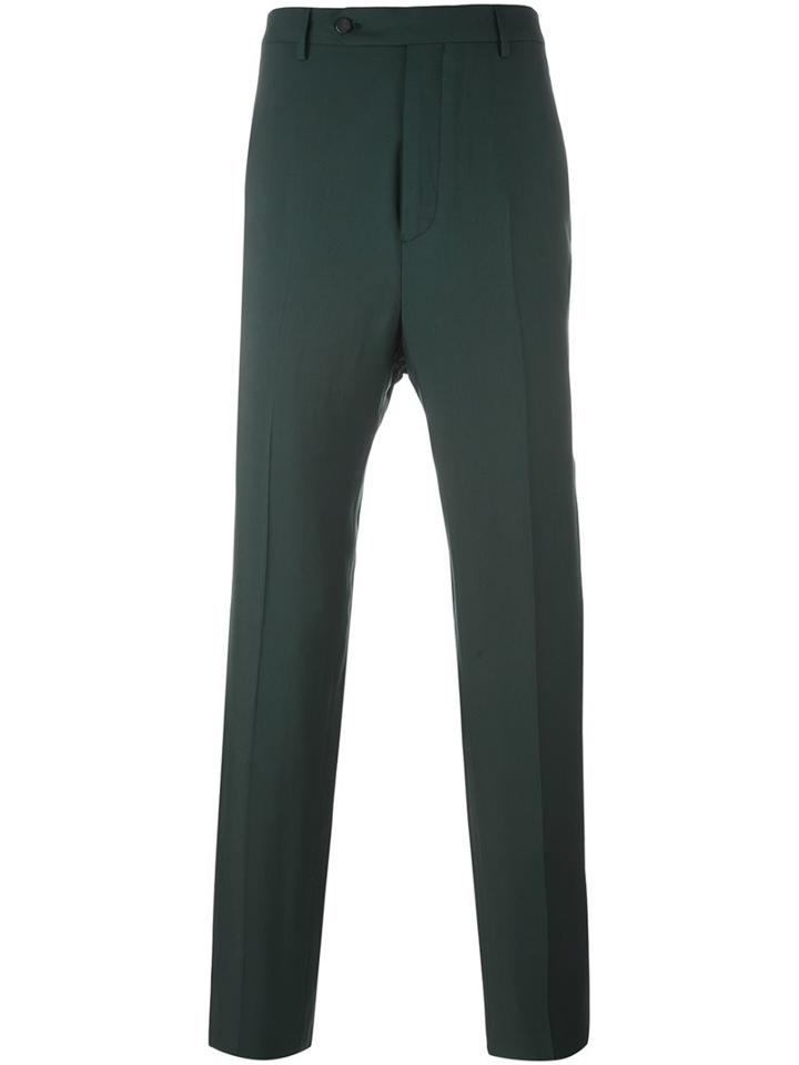 Lanvin Straight Fit Tailored Trousers, Men's, Size: 48, Green, Polyamide/viscose/wool