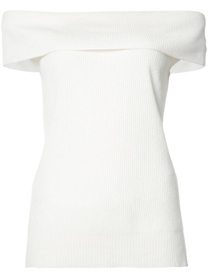 Veronica Beard - Off Shoulder Knit Top - Women - Silk/cashmere - M, White, Silk/cashmere