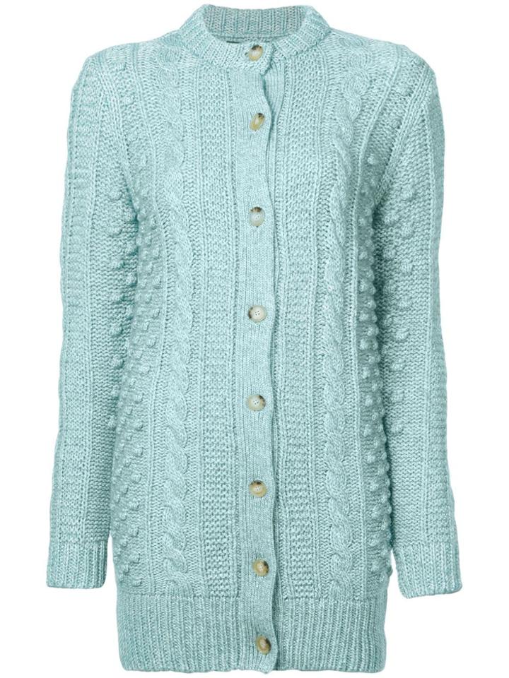 Alexa Chung Cable Knit Cardigan - Blue