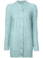 Alexa Chung Cable Knit Cardigan - Blue