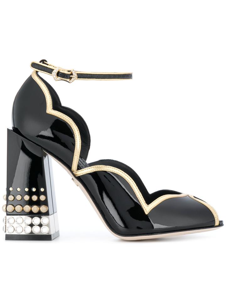 Dolce & Gabbana Embellished Heel Shoes - Black