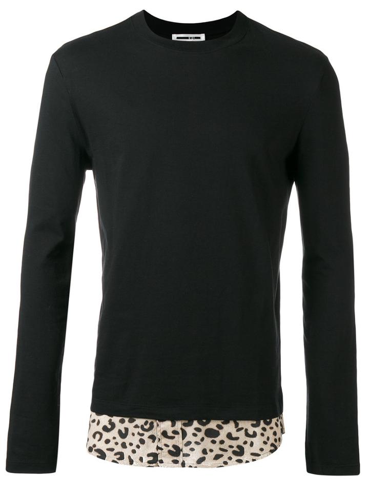 Mcq Alexander Mcqueen - Leopard Print Hem Sweatshirt - Men - Cotton/viscose - 50, Black, Cotton/viscose