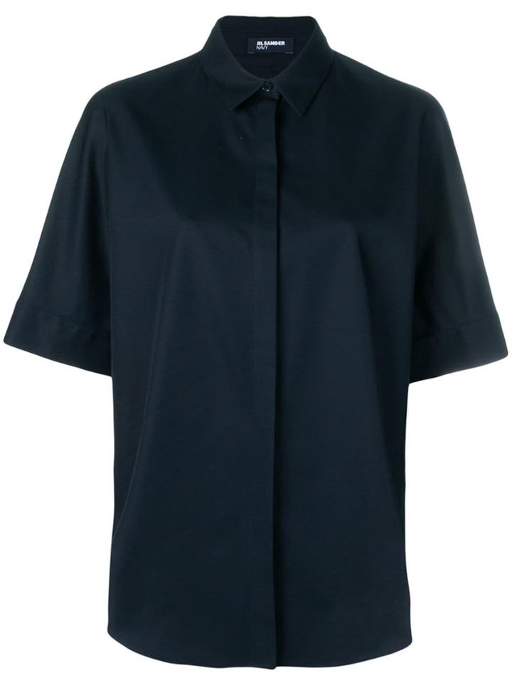 Jil Sander Navy Plain Shirt - Blue
