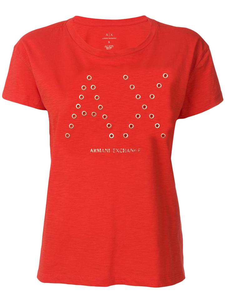 Armani Exchange Eyelets T-shirt - Red