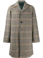 Prada Checked Single-breasted Coat - Green