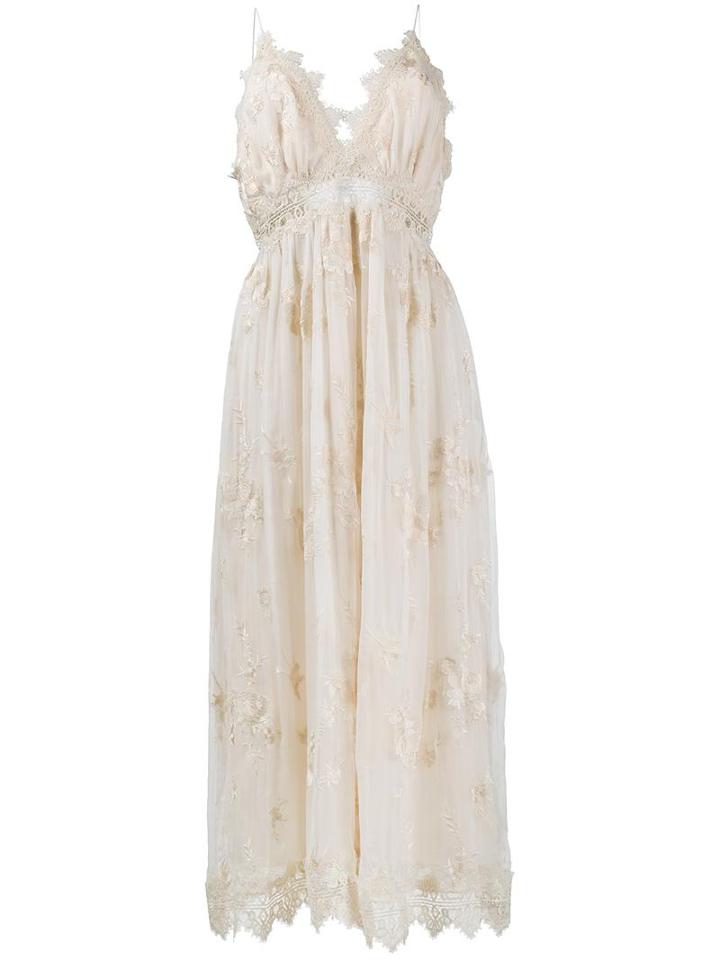 Zimmermann 'tropicale Antique' Lace Trim Jumpsuit, Women's, Size: 1, Nude/neutrals, Silk/viscose/polyester
