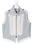 Stella Mccartney Kids Striped Military Style Gilet - Blue