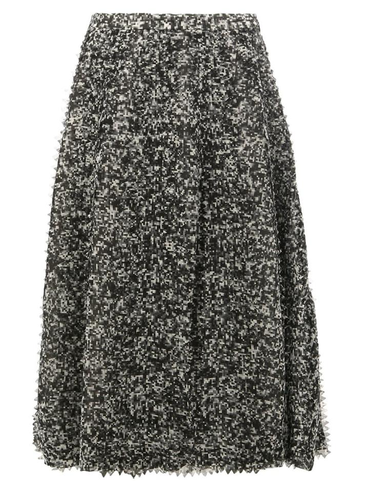 Anrealage Pixelated Print Midi Skirt - Grey