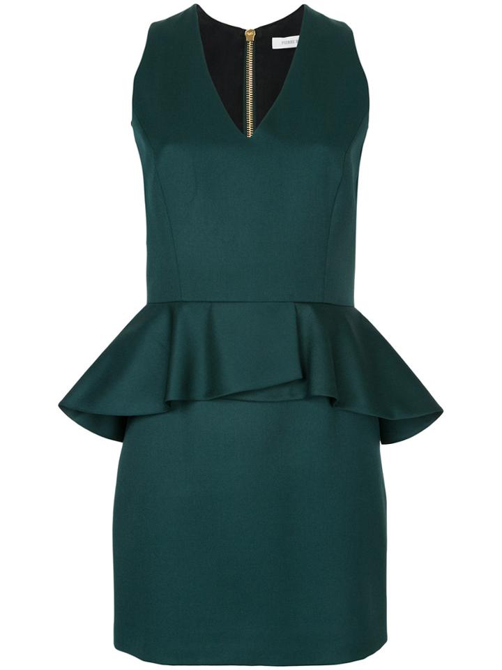 Pierre Balmain V-neck Fitted Dress - Green