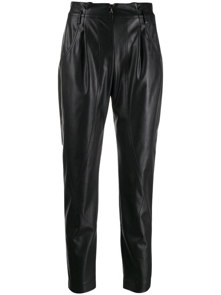 Patrizia Pepe Faux Leather Trousers - Black