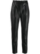 Patrizia Pepe Faux Leather Trousers - Black