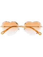 Chloé Eyewear Heart Shaped Sunglasses - Yellow