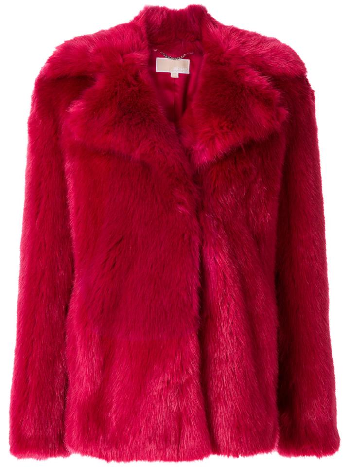 Michael Michael Kors Faux Fur Coat - Pink & Purple