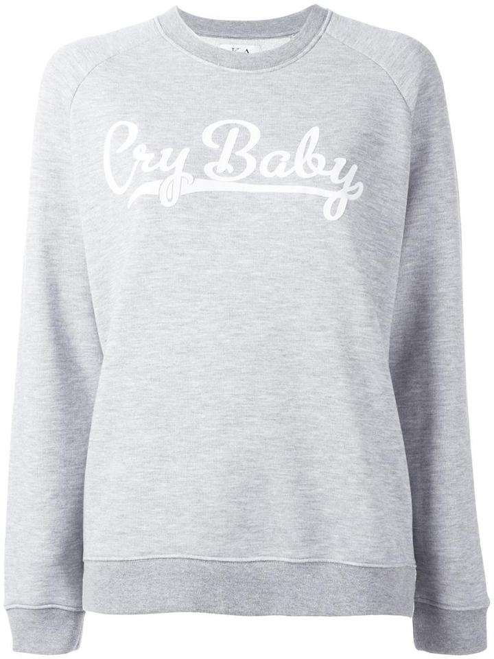 Zoe Karssen 'cry Baby' Sweatshirt, Women's, Size: Medium, Grey, Cotton/polyester