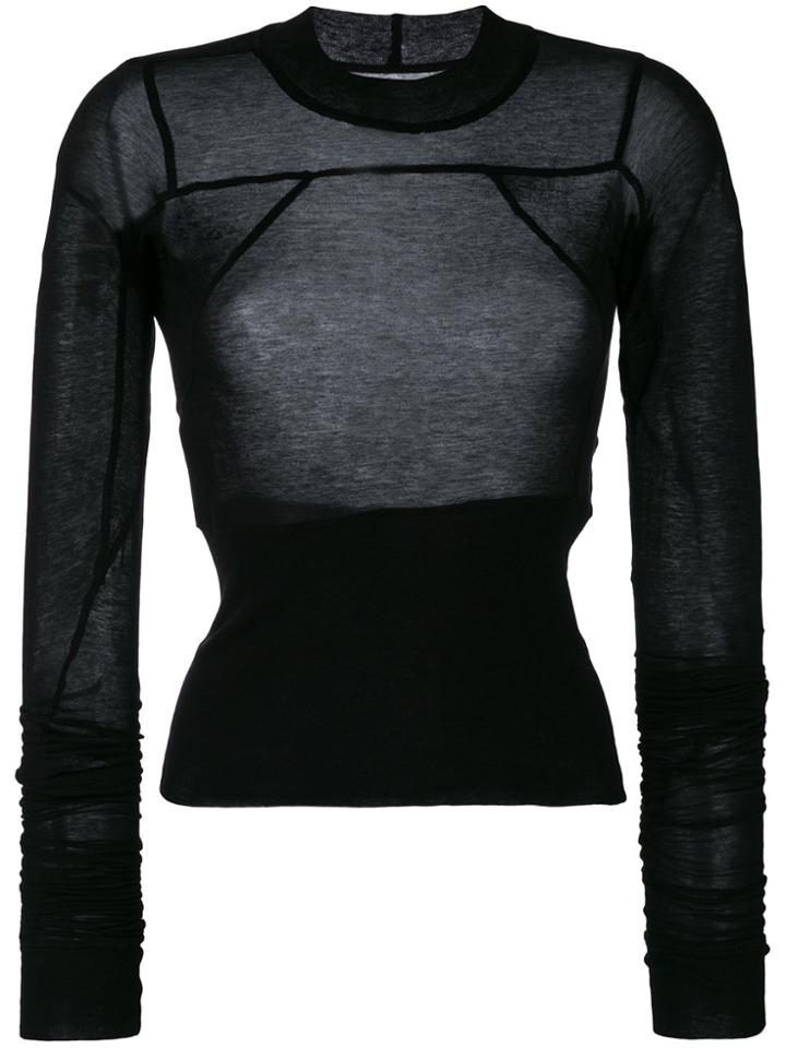 Rick Owens Semi Sheer Jumper - Black