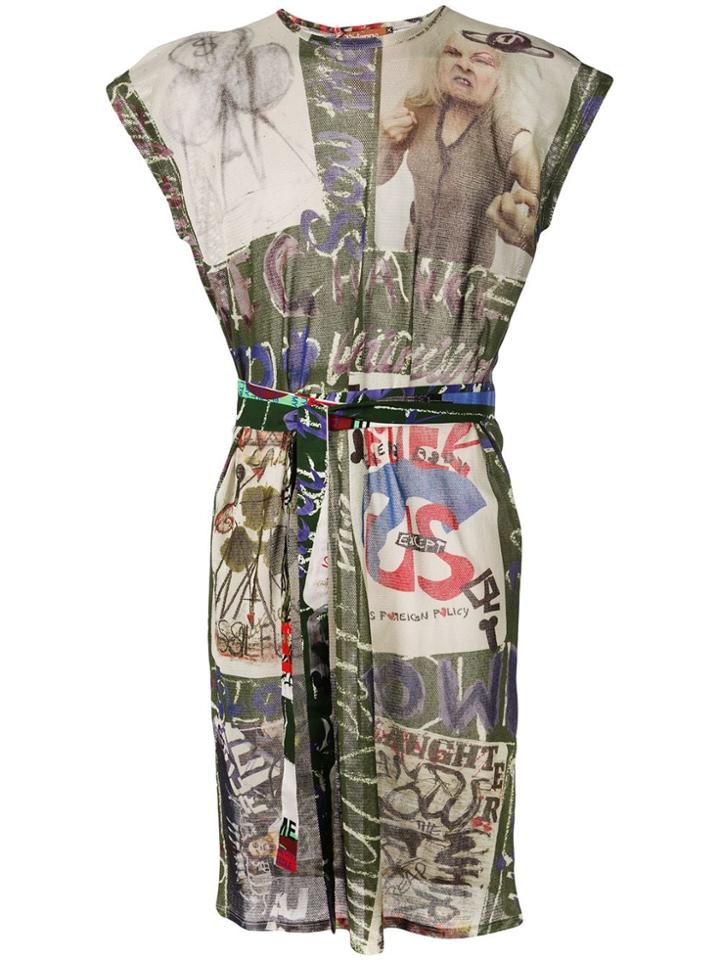 Vivienne Westwood Card T-shirt Dress - Green