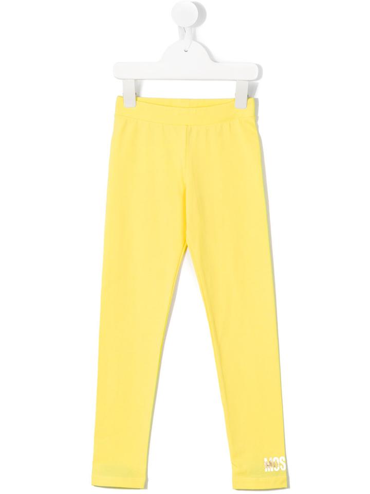 Moschino Kids Logo Print Leggings, Size: 12 Yrs, Yellow/orange