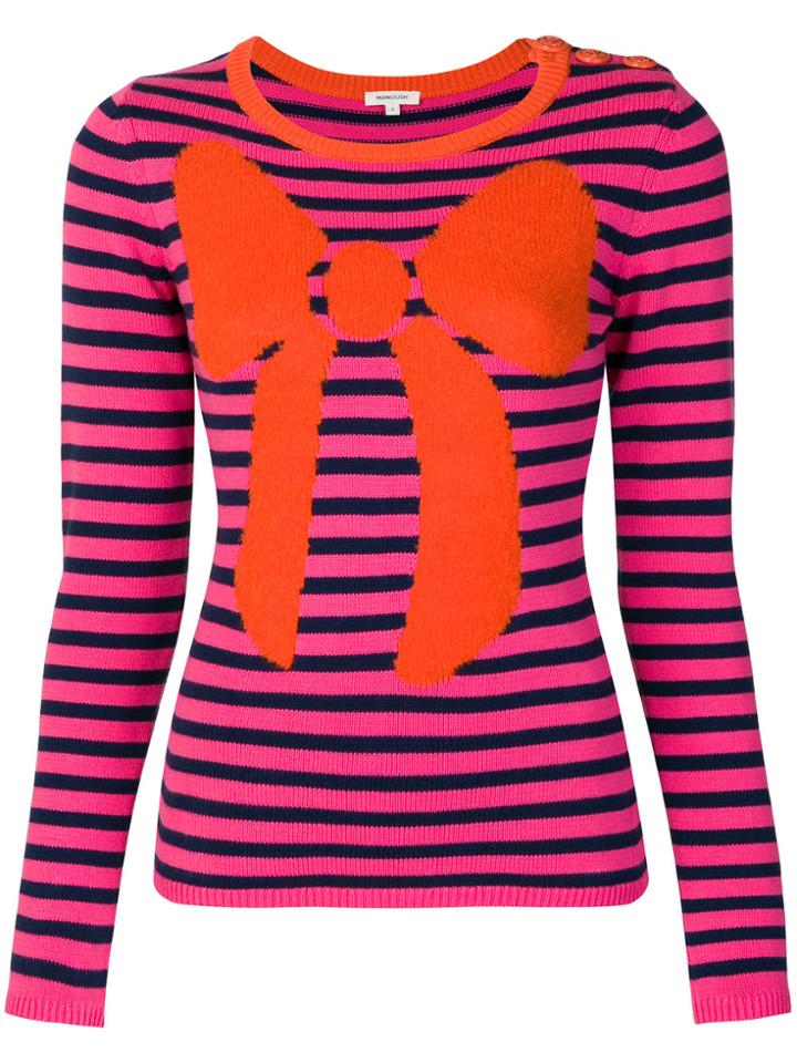 Manoush Striped Bow Jumper - Pink & Purple