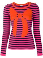 Manoush Striped Bow Jumper - Pink & Purple