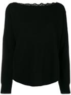 Semicouture Sophia Lace Back Sweater - Black