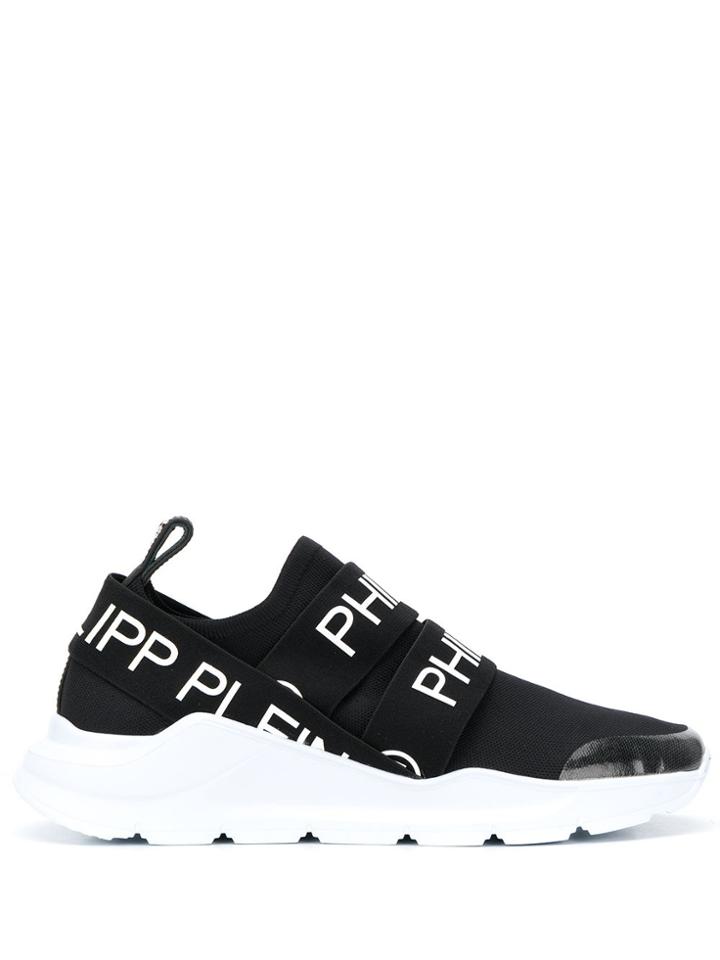 Philipp Plein Logo Band Slip-on Sneakers - Black