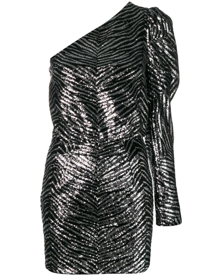 Alexandre Vauthier Zebra Embossed Mini Dress - Silver