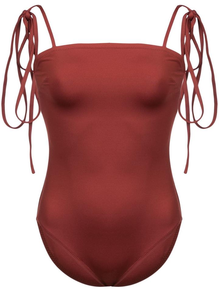 Proenza Schouler Tie Detail One Piece Swimsuit - Grey