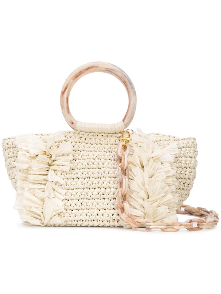Carolina Santo Domingo Woven Tote Bag - White