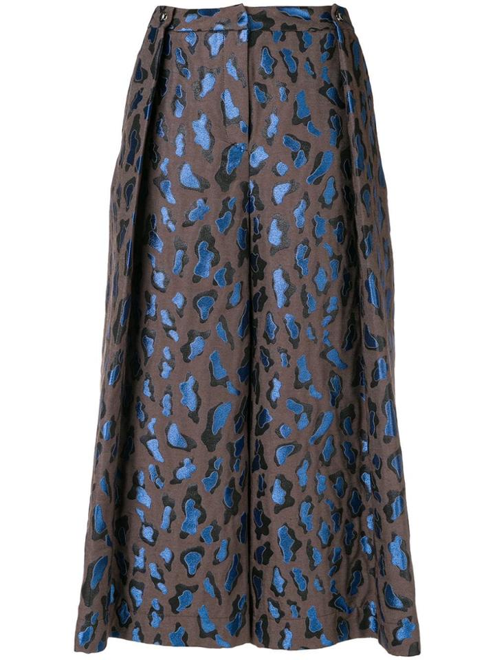 Just Cavalli Cropped Flared Trousers - Brown