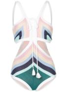 Suboo Paradiso Lace Front Cutout One Piece - Multicolour