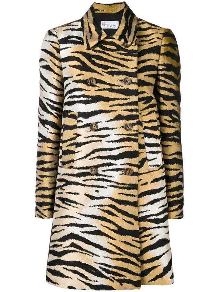 Red Valentino Tiger Printed Coat - Yellow & Orange