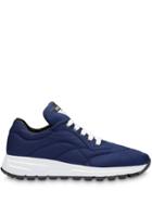 Prada Stitched Panels Low Top Sneakers - Blue