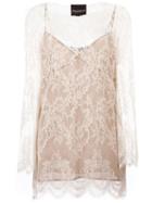 Erika Cavallini Long Lace Blouse, Women's, Size: 38, Nude/neutrals, Polyester
