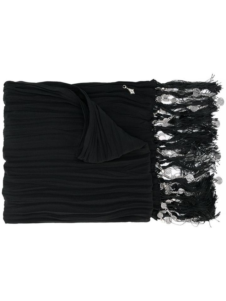 Saint Laurent Tassel Scarf - Black
