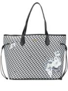 Twin-set Graphic Check Tote Bag - Black