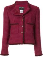 Chanel Vintage Collarless Tweed Jacket - Pink & Purple