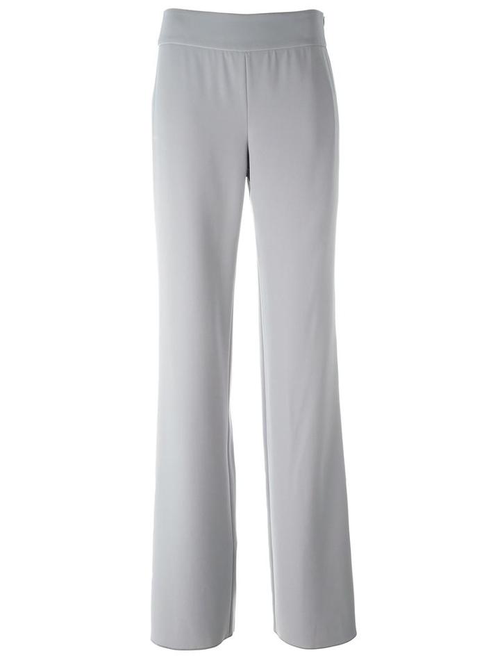 Armani Collezioni Wide Leg Trousers, Women's, Size: 42, Grey, Polyester