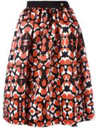 Kenzo Floral Print Full Skirt - Red