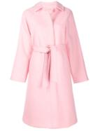 Red Valentino Belted Single Breasted Coat - Pink