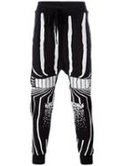 11 By Boris Bidjan Saberi Stripe Patterns Sweatpants, Men's, Size: Medium, Black, Cotton