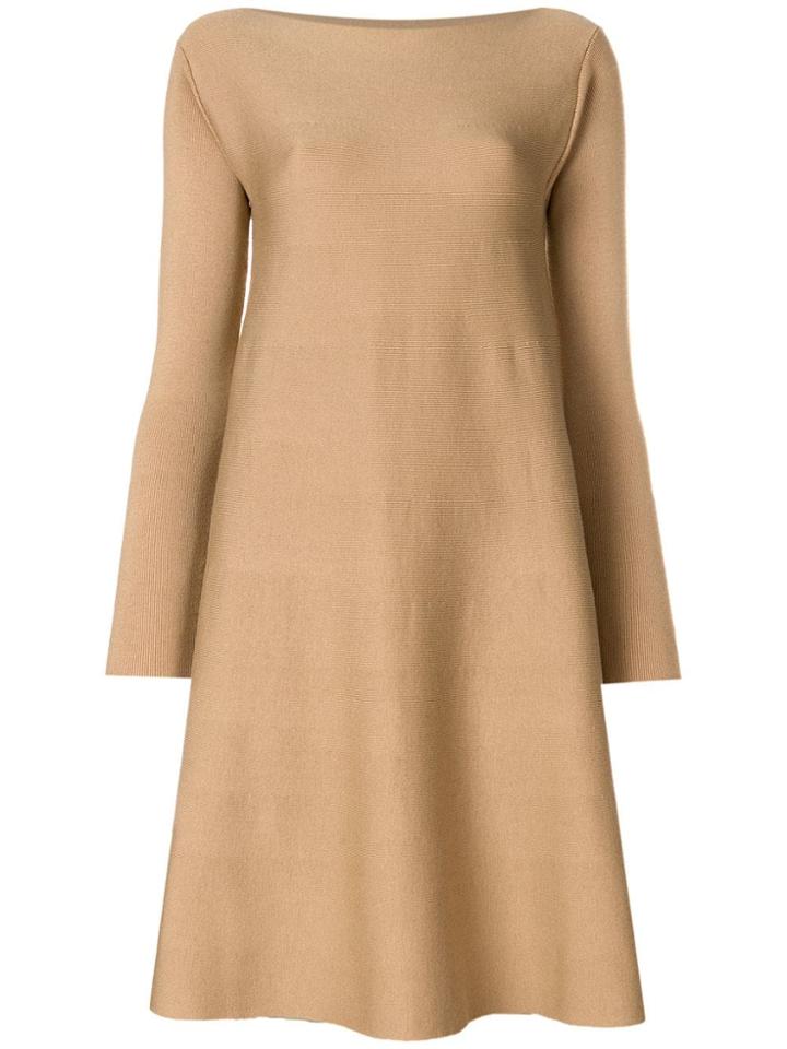 Roberto Collina Knitted Shift Dress - Neutrals