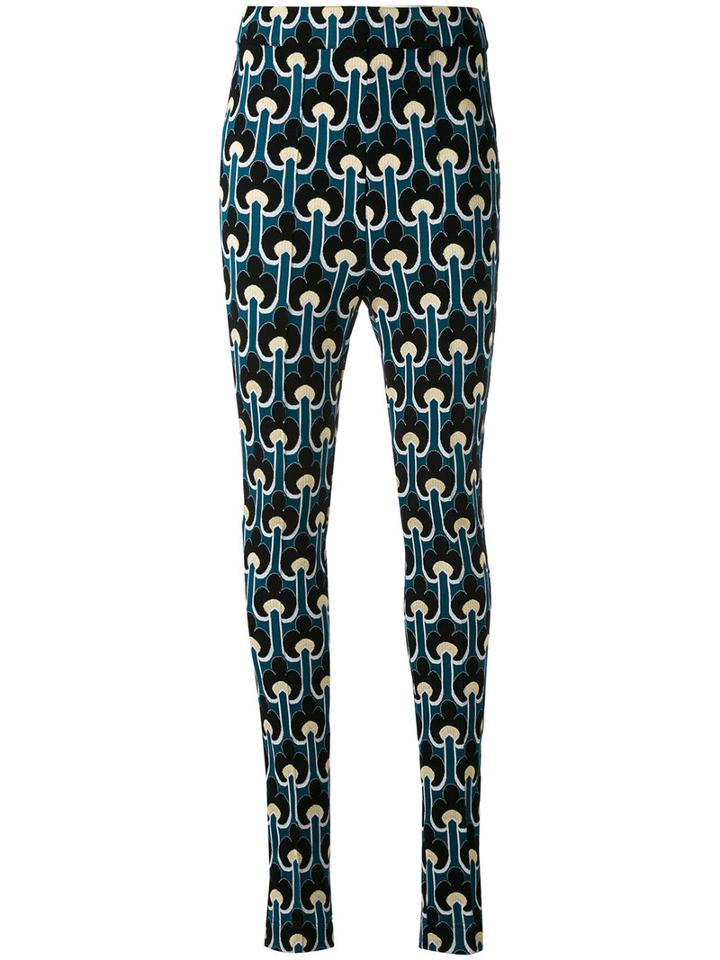 Marni - Embroidered Leggings - Women - Cotton/polyamide/viscose - 38, Blue, Cotton/polyamide/viscose