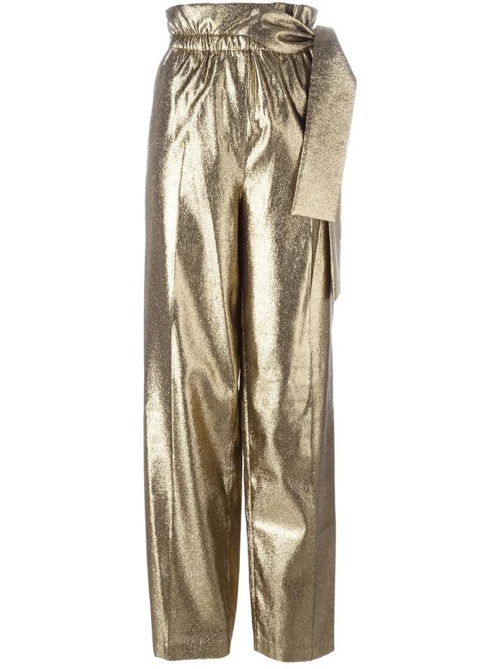 3.1 Phillip Lim Lamé Palazzo Pants, Women's, Size: 8, Grey, Viscose/polyester/polyamide/silk