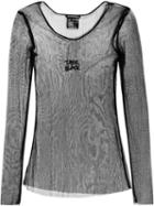 Ann Demeulemeester - Sheer Long Sleeve Top - Women - Silk/nylon/glass - 36, Women's, Black, Silk/nylon/glass