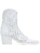 Alyx Woven Ankle Boots - White