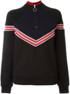 T By Alexander Wang Knitted Panel Sweatshirt, Women's, Size: Medium, Black, Cotton/polyester/rayon