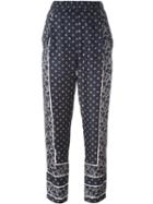 3.1 Phillip Lim - Printed Satin Trousers - Women - Silk - 6, Blue, Silk