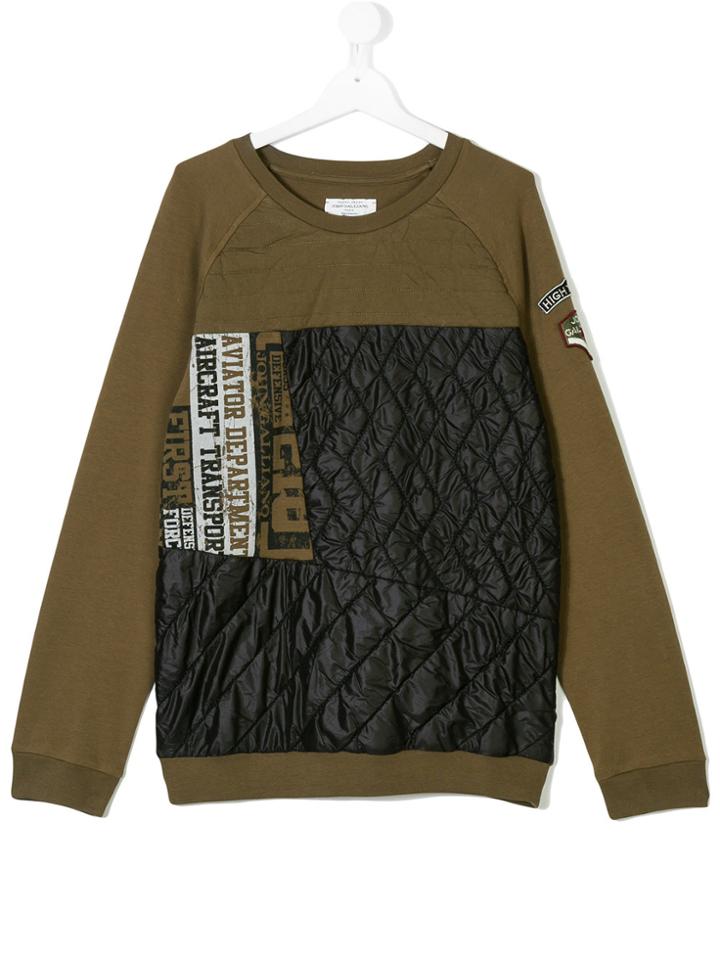 John Galliano Kids Padded Panel Sweatshirt - Green